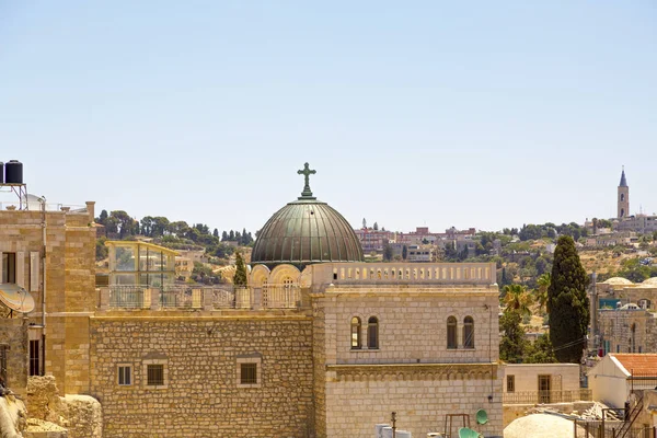 古老的耶路撒冷古城的街道和建筑物 耶路撒冷是亚伯拉罕宗教的圣地 犹太教 基督教和伊斯兰教 — 图库照片