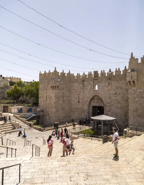Jerusalem Srail Haziran 2018 Eski Şehir Kudüs Ünlü Damascus Gate — Stok fotoğraf