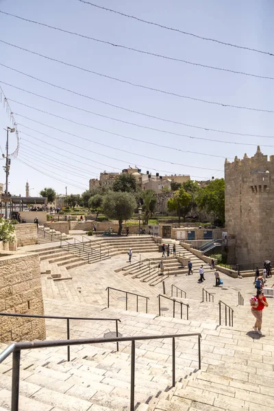 Jerusalem Srail Haziran 2018 Eski Şehir Kudüs Ünlü Damascus Gate — Stok fotoğraf