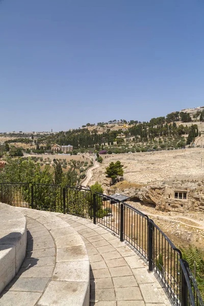 Jerusalén Israel Junio 2018 Vista Jerusalén Valle Cedrón Desde Famosa — Foto de Stock