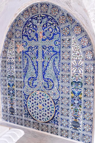 Jerusalem Israel Juni 2018 Armeniska Plattor Med Vackra Dekorationer Klostret — Stockfoto