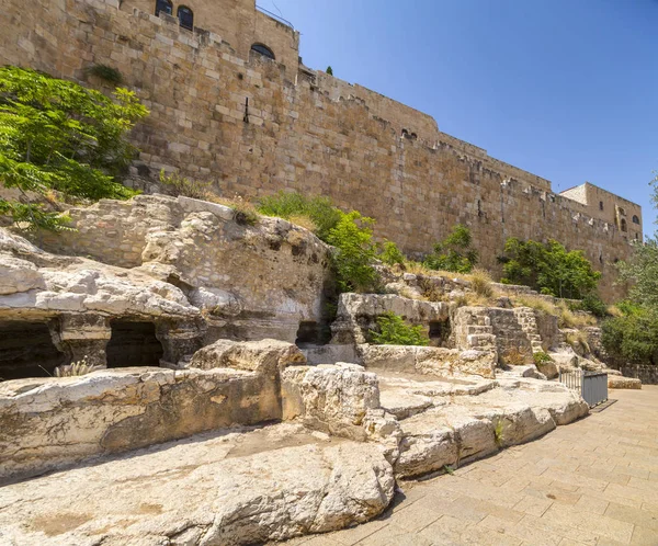 Arkadan Görünüş Ömer Camii Temple Mount Kudüs Srail Üzerinde — Stok fotoğraf