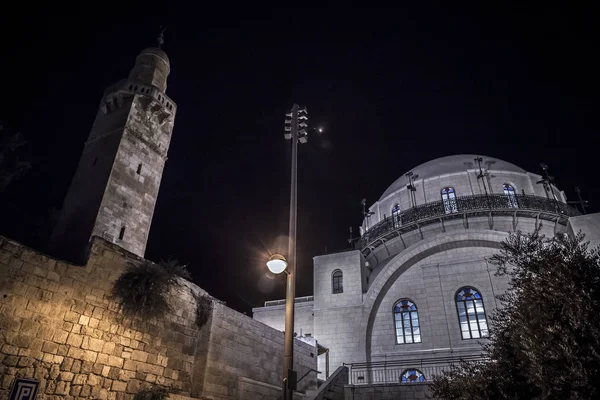 Kudüs Srail Haziran 2018 Dış Görünümünü Aşan Hurva Sinagogu Altın — Stok fotoğraf