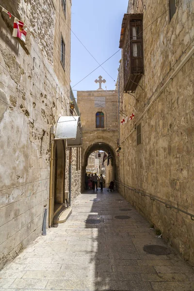 Jerusalén Israel Junio 2018 Antiguas Calles Edificios Ciudad Vieja Jerusalén — Foto de Stock