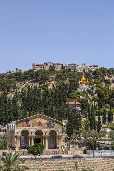Иерусалим Израиль Июня 2018 Года Вид Церковь Народов Базилику Агонии — стоковое фото