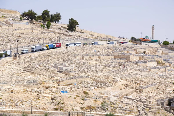 Jerusalén Israel Junio 2018 Vista Del Monte Los Olivos Cementerio — Foto de Stock