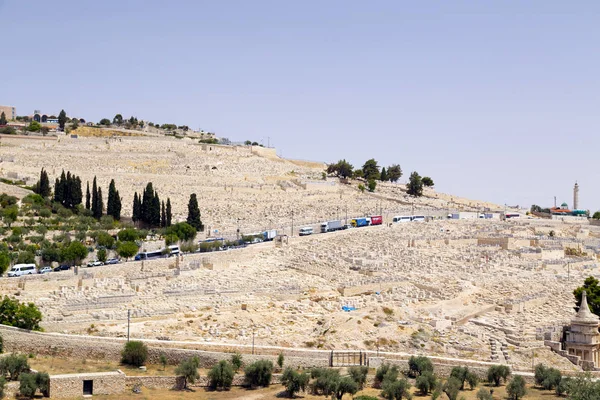Jerusalém Israel Junho 2018 Vista Monte Das Oliveiras Cemitério Judaico — Fotografia de Stock