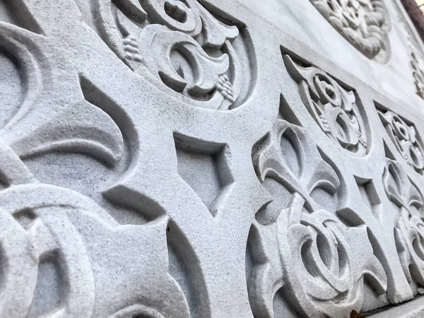 Detail Marble Carvings Kececizade Fuat Pasha Mosque Fatih Istanbul Turkey — Stock Photo, Image