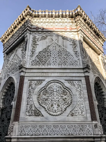 Detail Marble Carvings Kececizade Fuat Pasha Mosque Fatih Istanbul Turkey — Stock Photo, Image