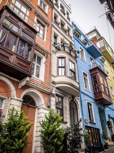 Estambul Turquía Enero 2019 Edificios Apartamentos Tradicionales Distrito Tophane Beyoglu — Foto de Stock