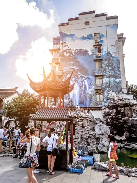 Shanghai China Julio 2014 Qibao Templo Pagoda Qibao Ciudad Antigua —  Fotos de Stock