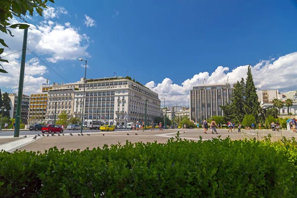 Atenas Grécia Julho 2018 Vista Praça Syntagma Atenas Pessoas Andando — Fotografia de Stock