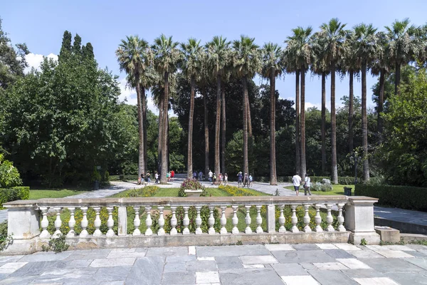 Athens Griechenland Juli 2018 Landschaftsansicht Der Bäume Und Pflanzen Nationalgarten — Stockfoto