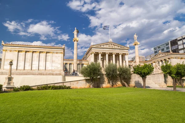 Athens Griekenland Juli 2018 Weergave Van Buitenkant Van Academie Van — Stockfoto