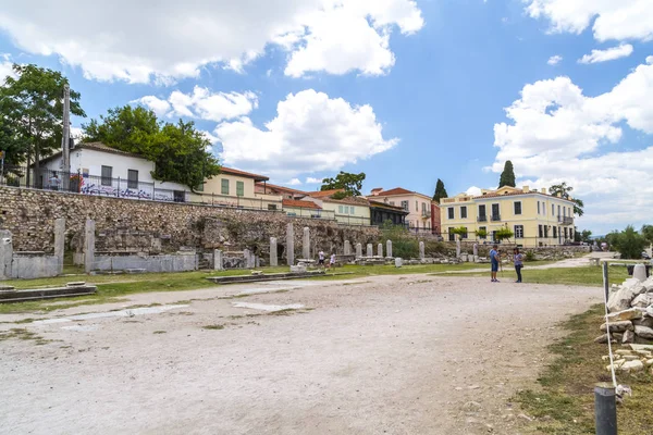 Athens Griechenland Juli 2018 Antike Reste Der Römischen Agora Marktplatz — Stockfoto