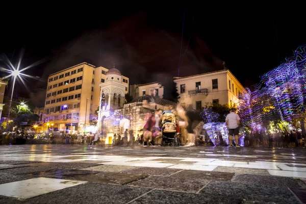 Atény Řecko Července 2018 Noční Pohled Athén Hlavní Město Řecka — Stock fotografie