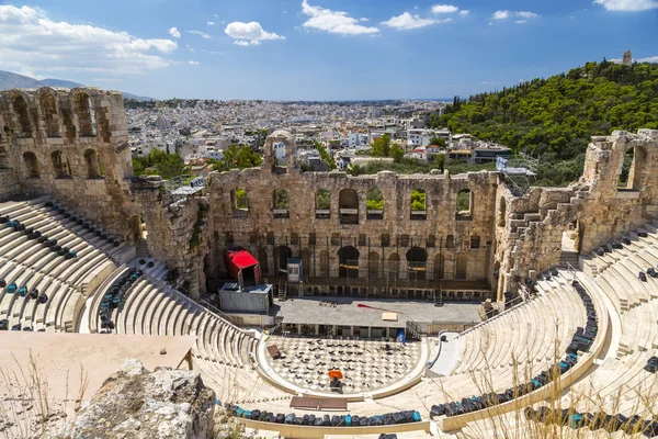 Athens Griekenland Juli 2018 Gereconstrueerde Oude Ruïnes Van Parthenon Erechteion — Stockfoto