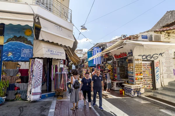 Atenas Grecia Julio 2018 Tiendas Puestos Antiguo Mercado Pulgas Atenas —  Fotos de Stock