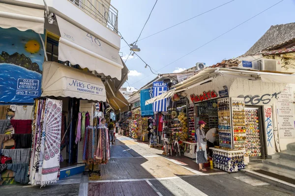 Atenas Grecia Julio 2018 Tiendas Puestos Antiguo Mercado Pulgas Atenas — Foto de Stock