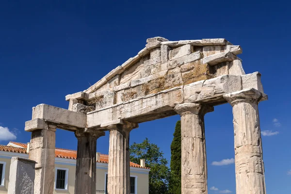 罗马阿戈拉的古代遗迹 在罗马时期建立在希腊首都雅典的普拉卡区的市场 — 图库照片