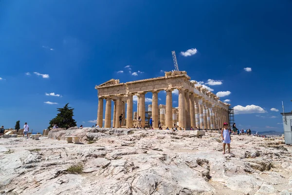 Atina Yunanistan Temmuz 2018 Restore Edilmiş Antik Kalıntıları Parthenon Yunan — Stok fotoğraf