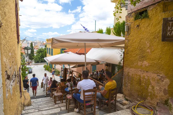 Atenas Grecia Julio 2018 Calles Edificios Clásicos Distrito Plaka Atenas — Foto de Stock