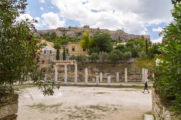 Athens Greece July 2018 Ancient Remains Roman Agora Marketplace Built — Stock Photo, Image