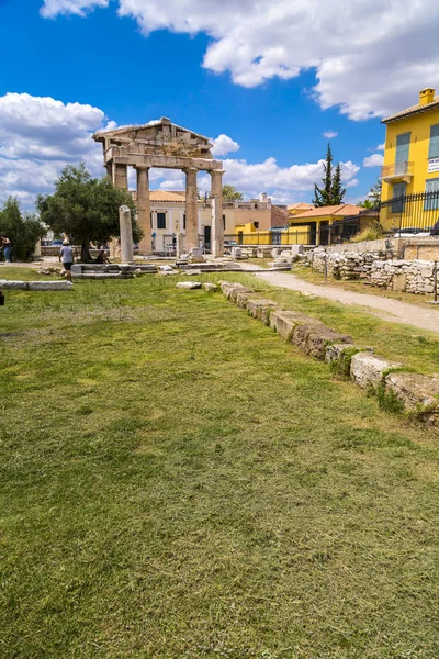 Athens Griechenland Juli 2018 Antike Reste Der Römischen Agora Marktplatz — Stockfoto