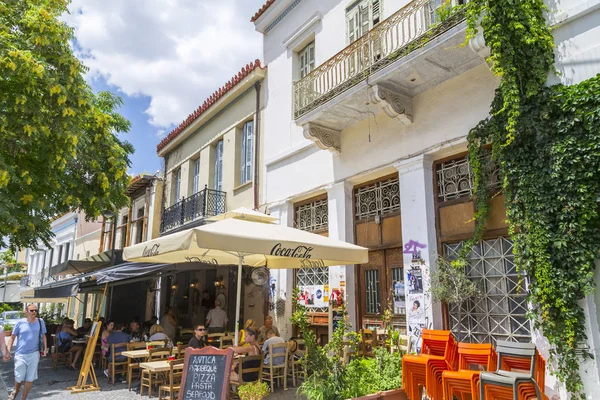 Atenas Grecia Julio 2018 Calles Edificios Clásicos Distrito Plaka Atenas — Foto de Stock