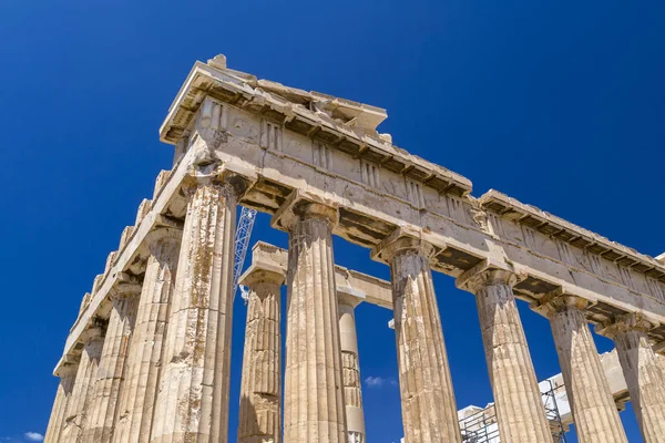 Felújított Ősi Romjai Parthenon Erechtheion Akropolisz Athén Görög Fővárosban Akropolisz — Stock Fotó