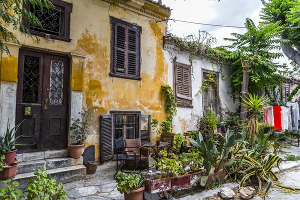 Calles Edificios Clásicos Distrito Plaka Atenas Grecia Plaka Una Zona — Foto de Stock