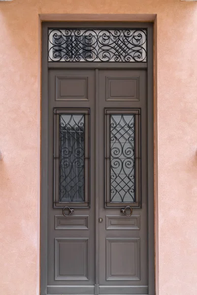 Porta Ornamentada Velha Bonita Atenas Grécia Detalhe Arquitetônico Clássico — Fotografia de Stock