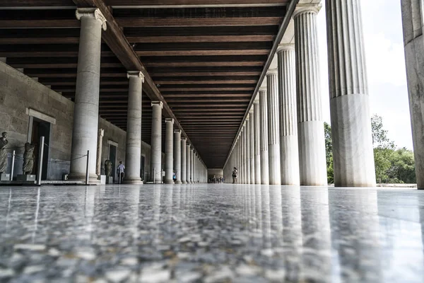 Atenas Grécia Julho 2018 Stoa Attolos Athens Atenas Tem Restos — Fotografia de Stock