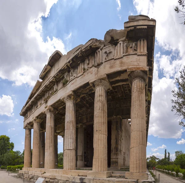Ateny Grecja Lipca 2018 Świątynia Hefajstosa Najlepiej Zachowanych Świątyni Starożytnej — Zdjęcie stockowe