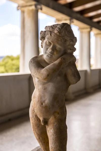 Antigua Escultura Griega Stoa Attolos Atenas Atenas Tiene Restos Significativos —  Fotos de Stock