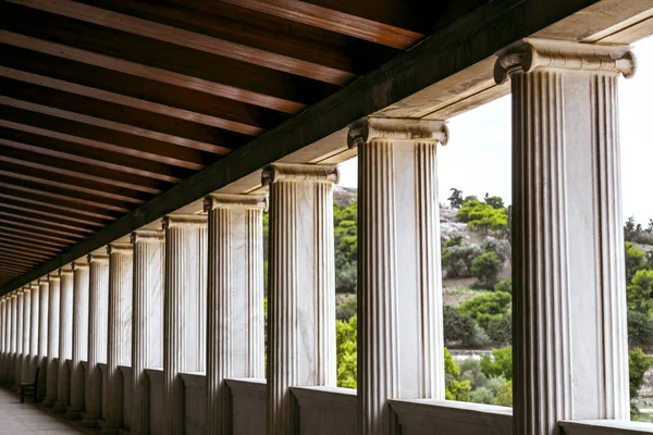 Stoa Attolos Atenas Atenas Tem Restos Significativos Antiga Civilização Grega — Fotografia de Stock