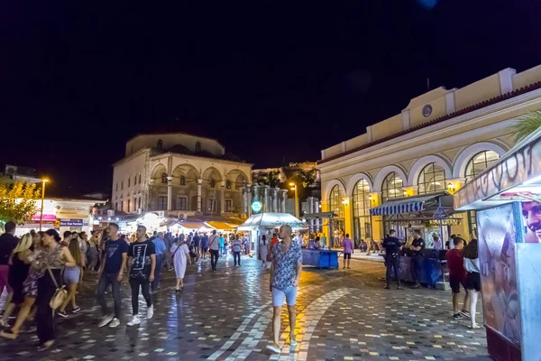 Atenas Grecia Julio 2018 Vista Nocturna Desde Atenas Capital Grecia — Foto de Stock