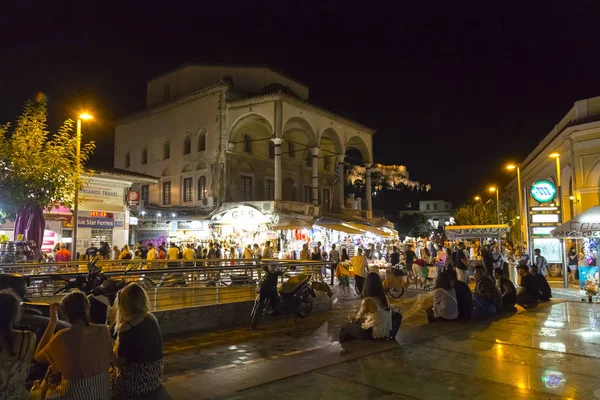 Atenas Grecia Julio 2018 Vista Nocturna Desde Atenas Capital Grecia — Foto de Stock