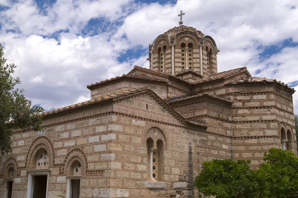 Exteriör Kyrkan Heliga Apostlarna Och Hephaestustemplet Den Gamla Grekiska Agoran — Stockfoto