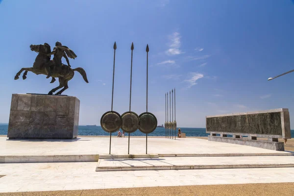 Pomnik Aleksandra Świetne macedoński na wybrzeżu Thessal — Zdjęcie stockowe