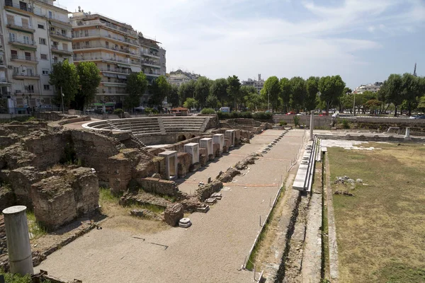 Ruinen des antiken römischen Forums in Thessaloniki, Griechenland — Stockfoto