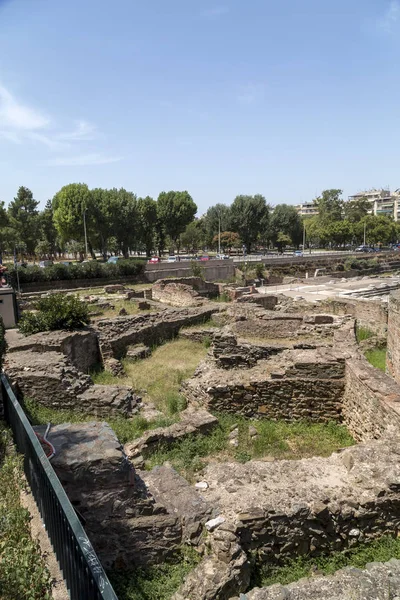 Ruiny starożytnego rzymskiego Forum w Salonikach, Grecja — Zdjęcie stockowe