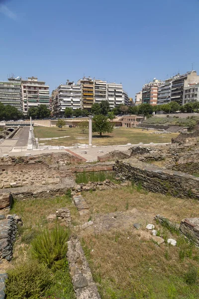 Ruins of the ancient Roman Forum in Thessaloniki, Greece — Stock Photo, Image