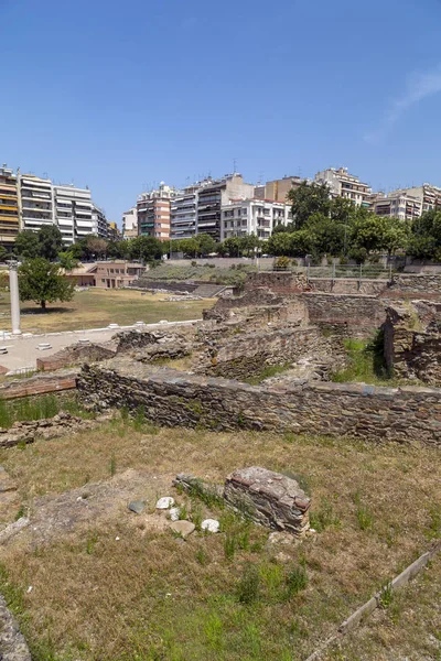 Rovine dell'antico Foro Romano a Salonicco, Grecia — Foto Stock