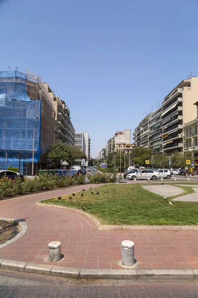 Vista de la Plaza Santa Sofía en Tesalónica, Grecia — Foto de Stock