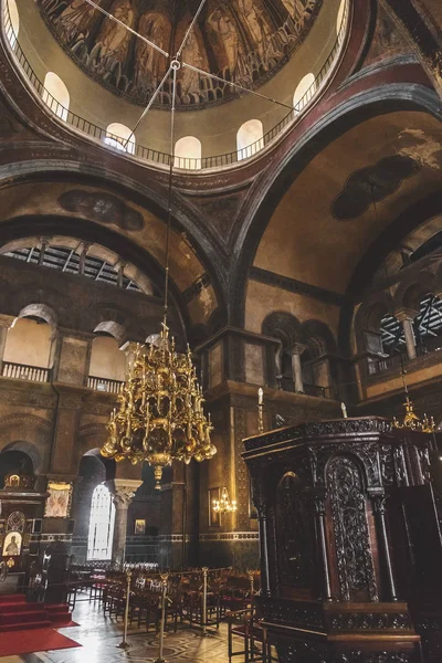 Внутренний вид Византийской церкви Святой Софии или Агиаса S — стоковое фото
