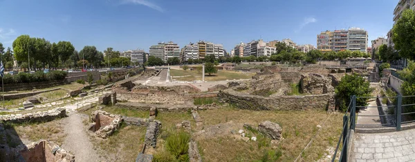 Kalıntıları eski Roma Forum Thessaloniki, Yunanistan — Stok fotoğraf