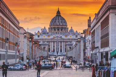 St. Peter Cathedral in Vatican City, the heart of Catholic Chris clipart