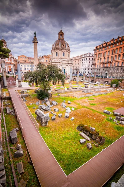 Roman Forum, widok z Capitolium Hill w ROM — Zdjęcie stockowe