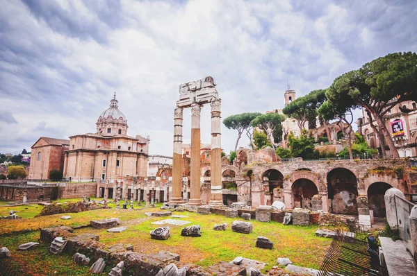 Fórum Romano, vista do Capitólio em Rom — Fotografia de Stock
